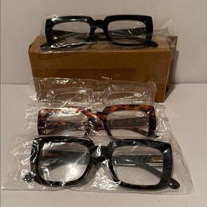 Eyekepper 4 Pack Ladies Reading Glasses Stylish Oversized Square Readers +1.75